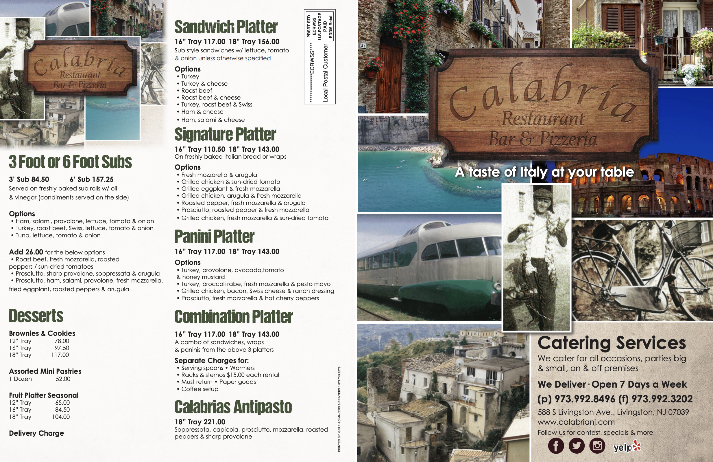 Calabria Restaurant \u0026 Pizzeria | Nationwide Shipping, image size:2466x1596